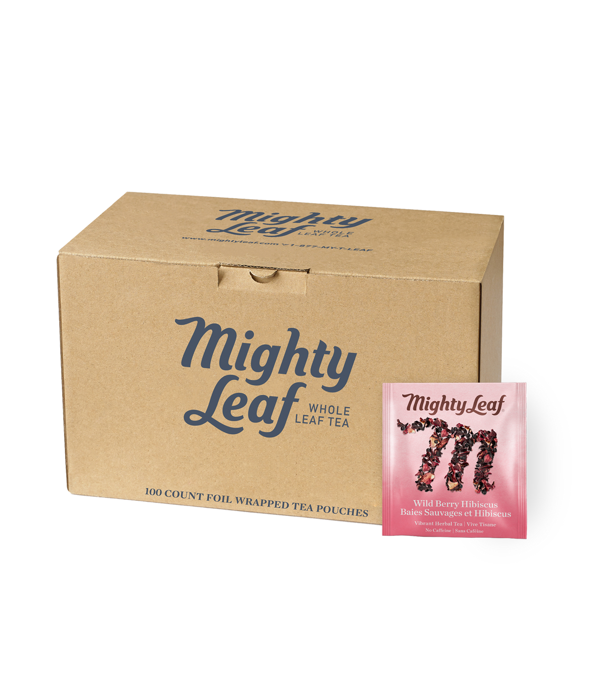 Mighty Leaf Wild berry hibiscus tea - 100 ct foil tea pouches