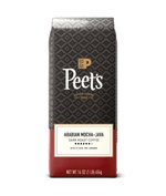 Peet's coffee bag with a geometric pattern on a green background