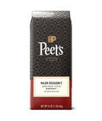 Peet's coffee Major Dickason's bag with a geometric pattern on a green background