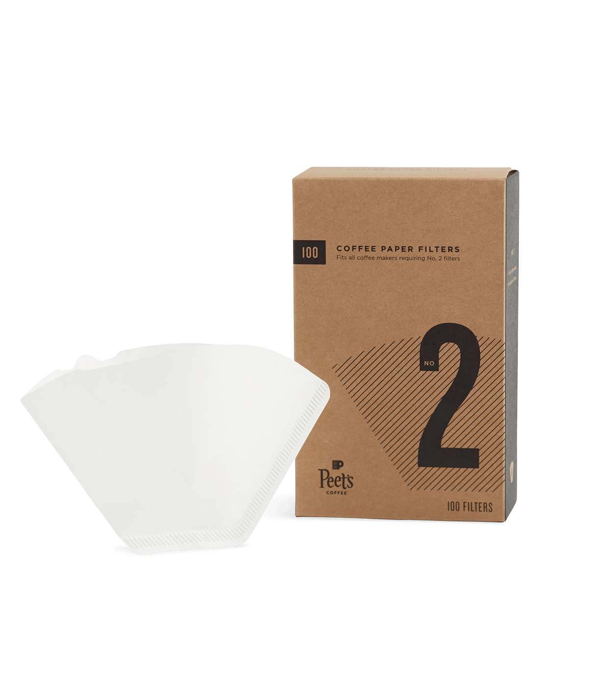 Peet's Coffee #2 coffee paper filters 100 ct