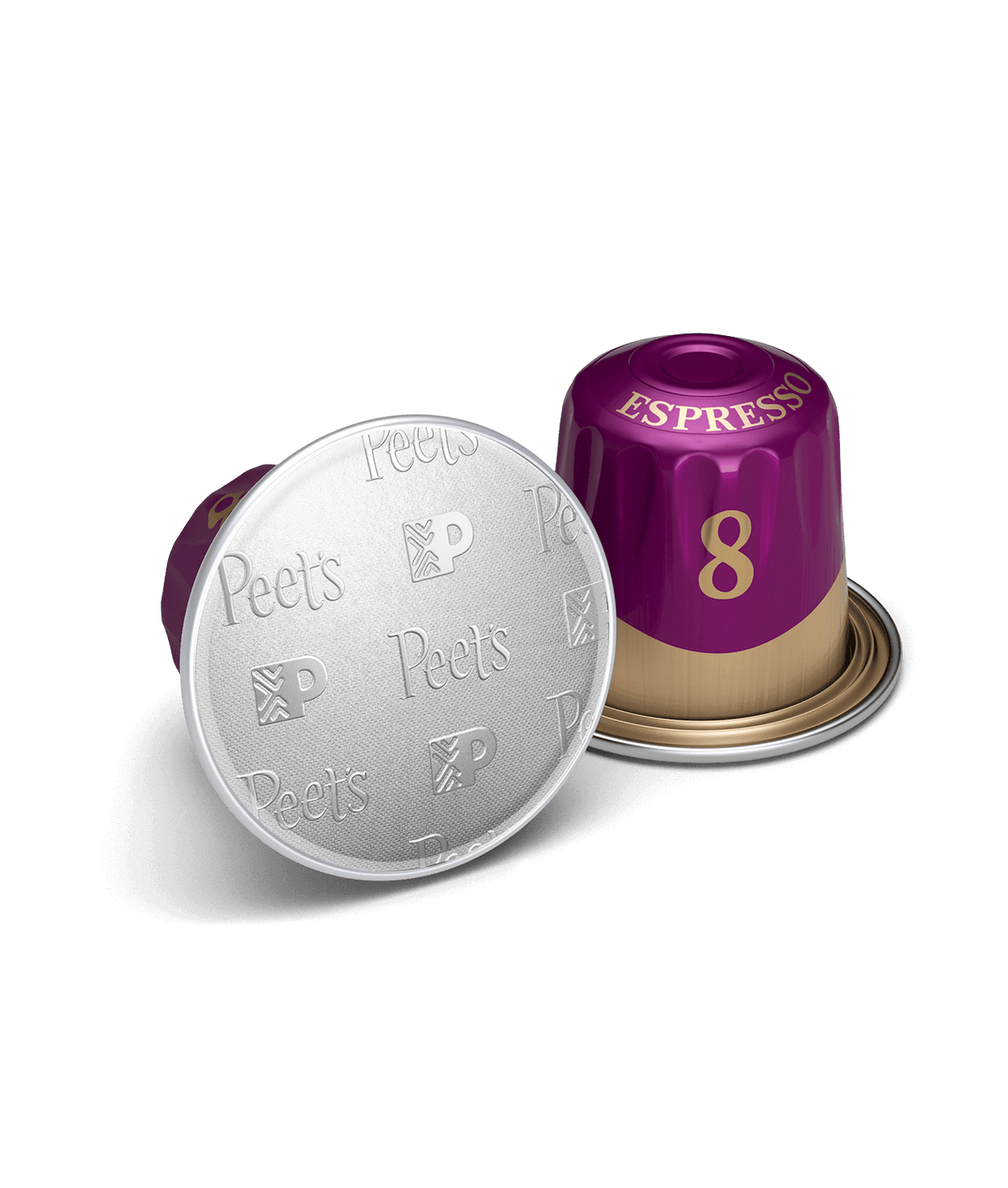 Peet's Coffee Ricchezza Nespresso Capsules shown up close with detail